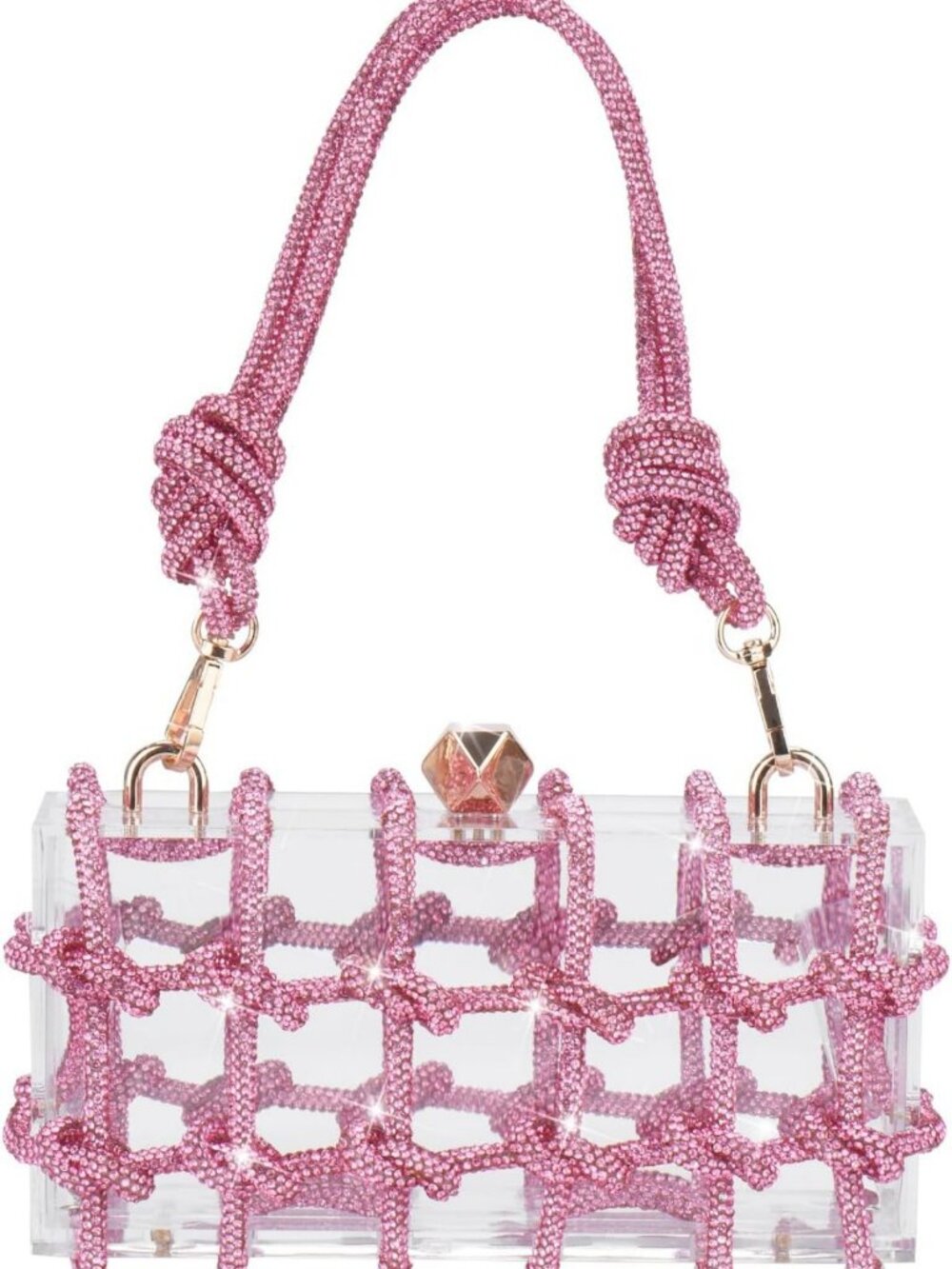 Rhinestone Acrylic Clutch Purse - Stylish Evening Bag for Weddings & Parties